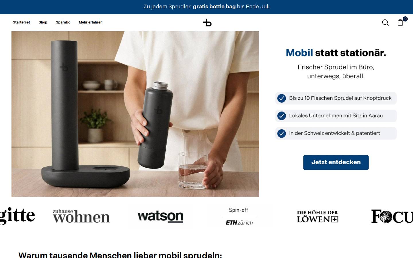 bottleplus-shop.com homepage screenshot