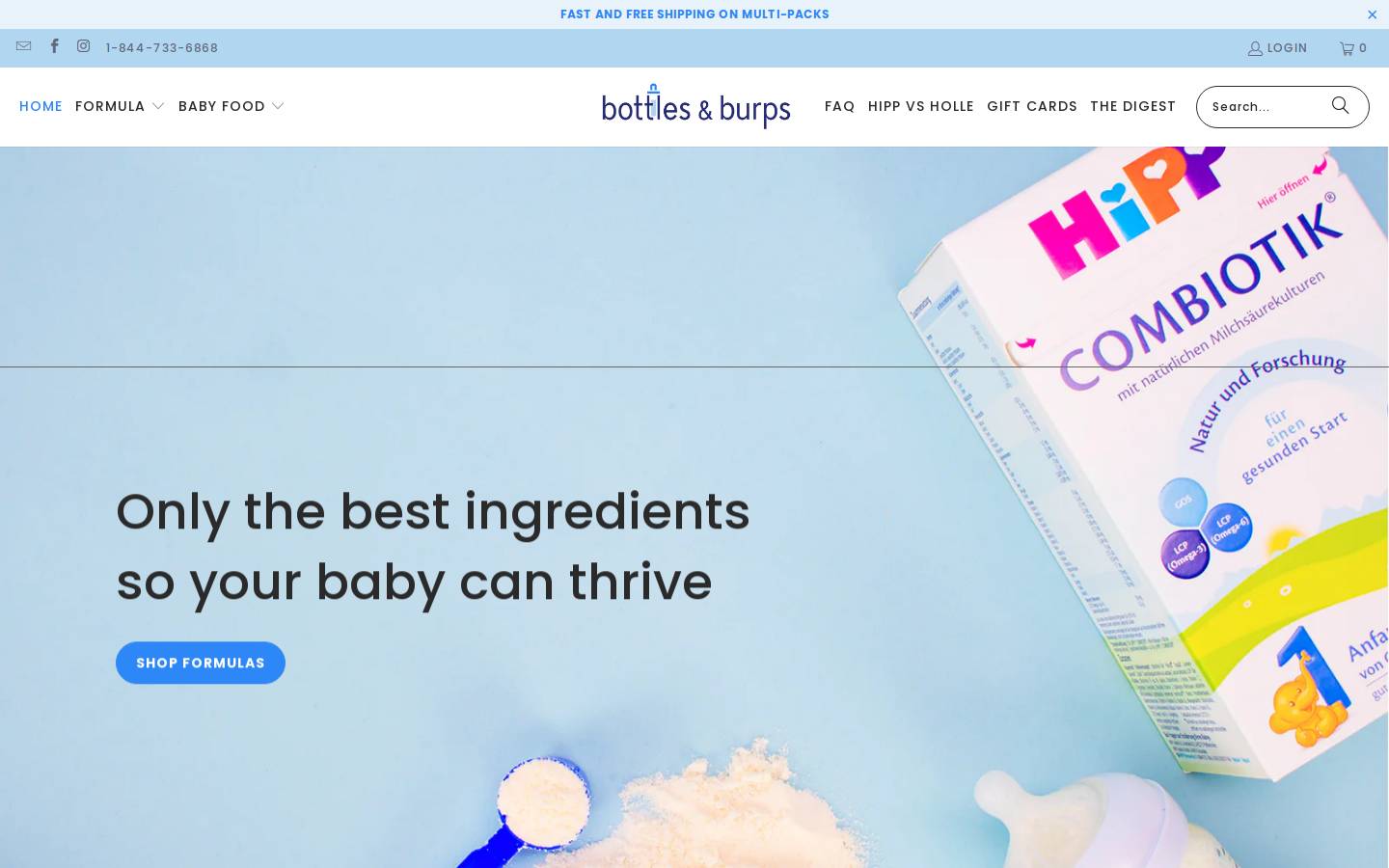 bottlesandburps.com homepage screenshot