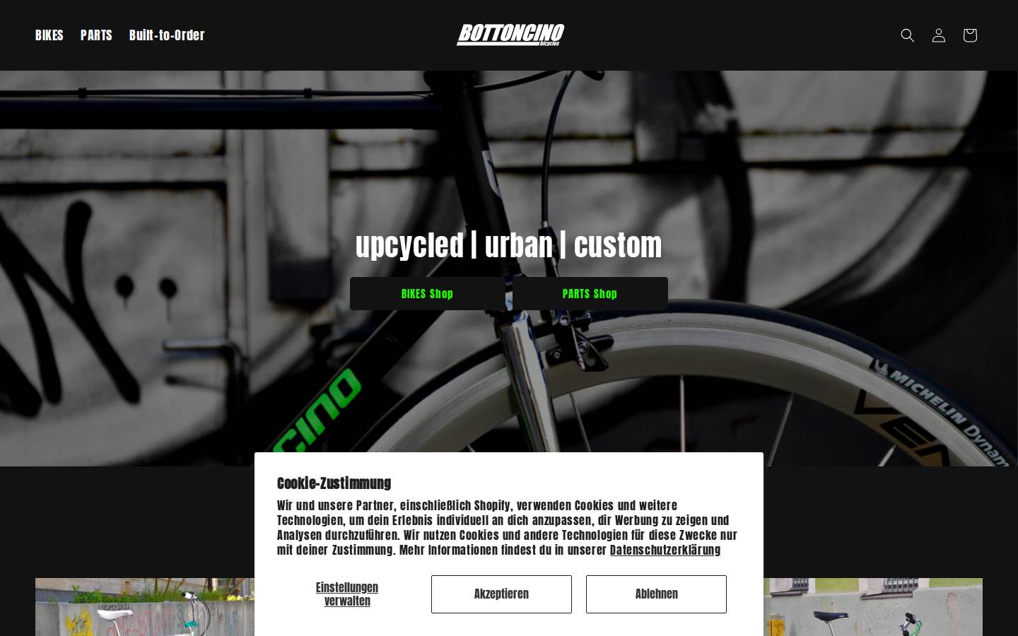 bottoncinobicycles.com homepage screenshot
