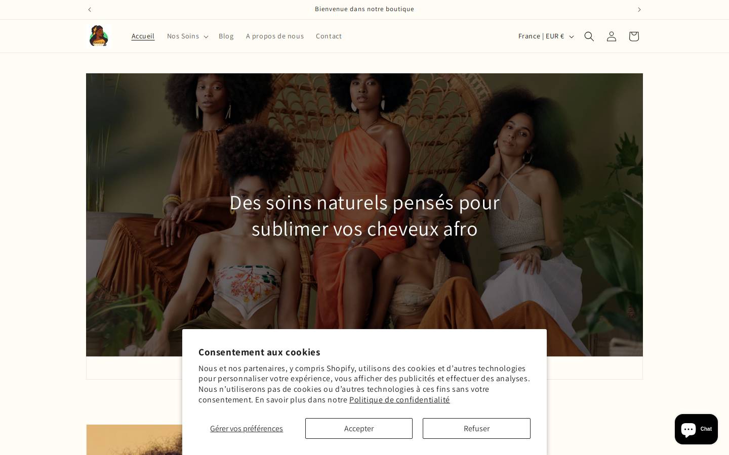 bouclesdafrik.fr homepage screenshot