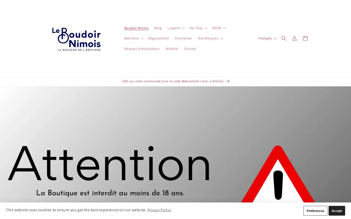 Boudoir Nimois homepage screenshot