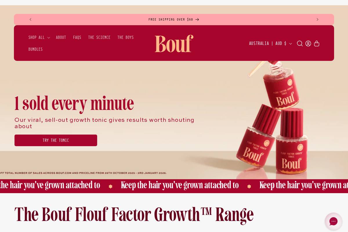 bouf.com homepage screenshot