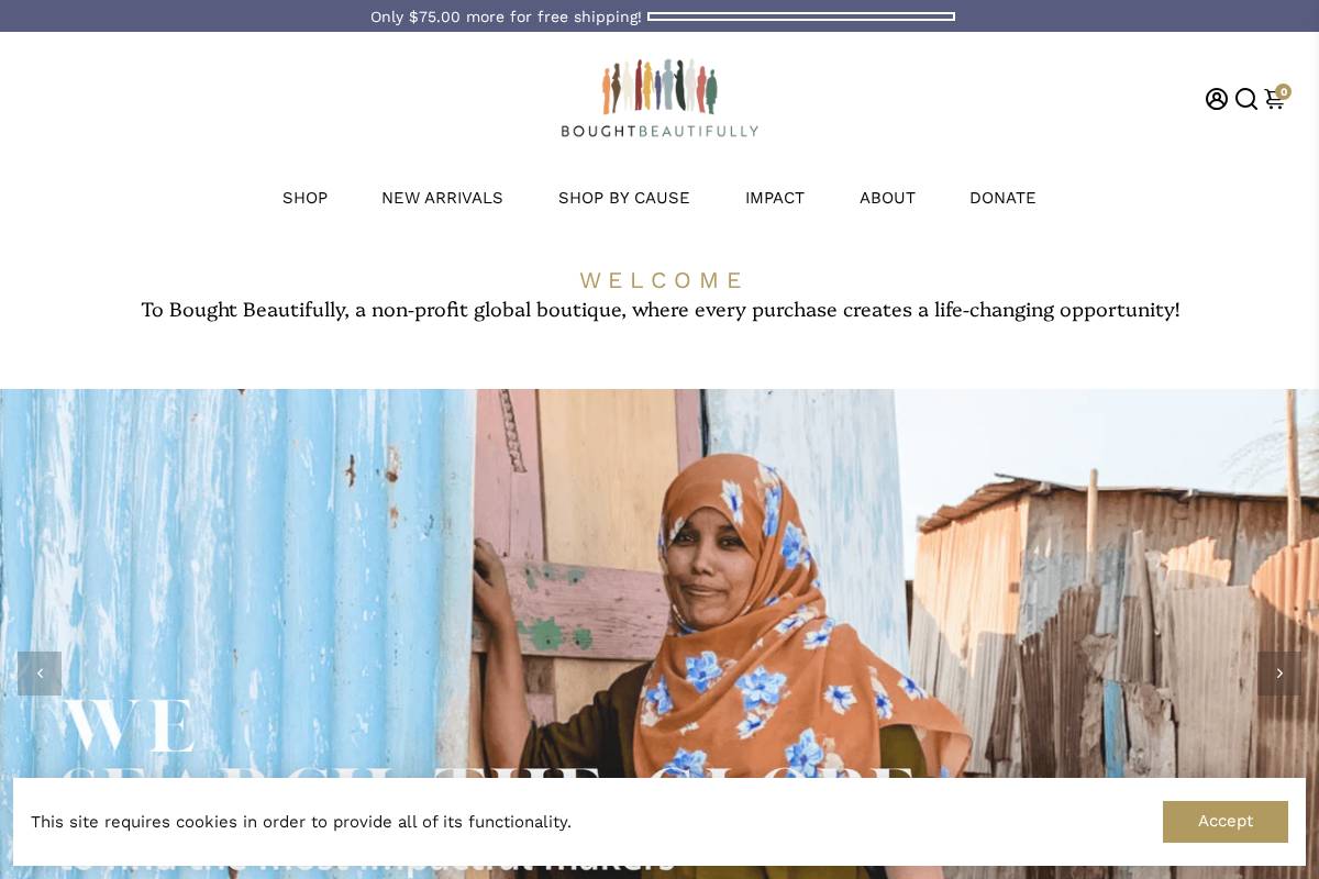 boughtbeautifully.org homepage screenshot