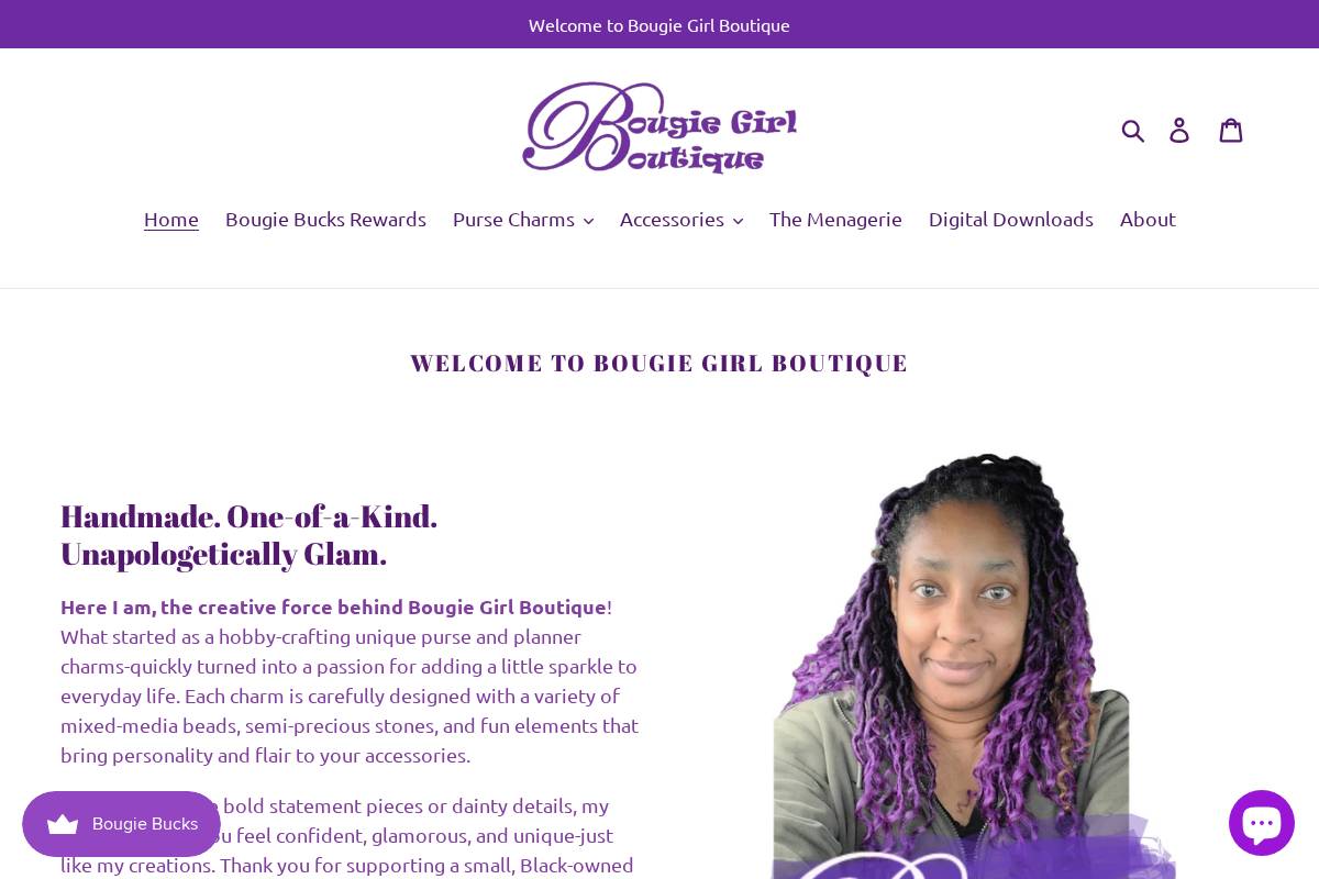 bougiegirlboutique.net homepage screenshot