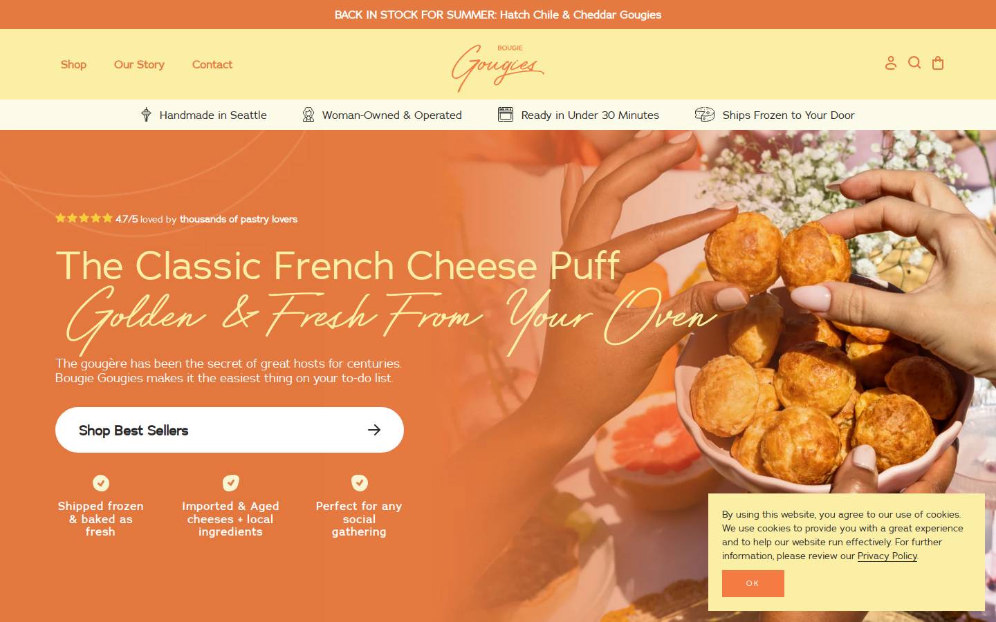 bougiegougies.com homepage screenshot