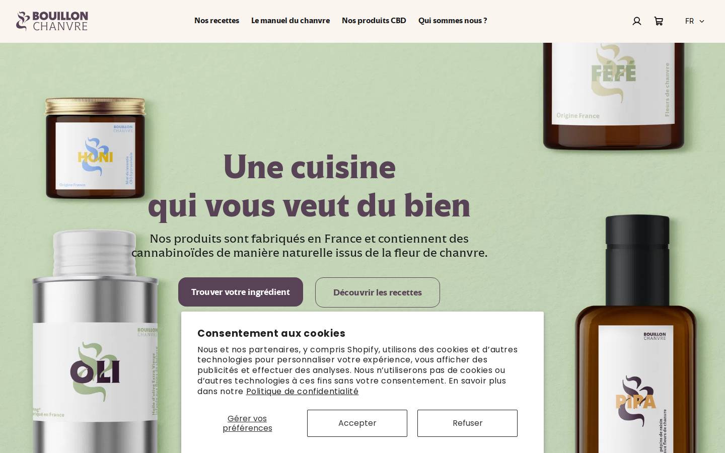 bouillonchanvre.fr homepage screenshot
