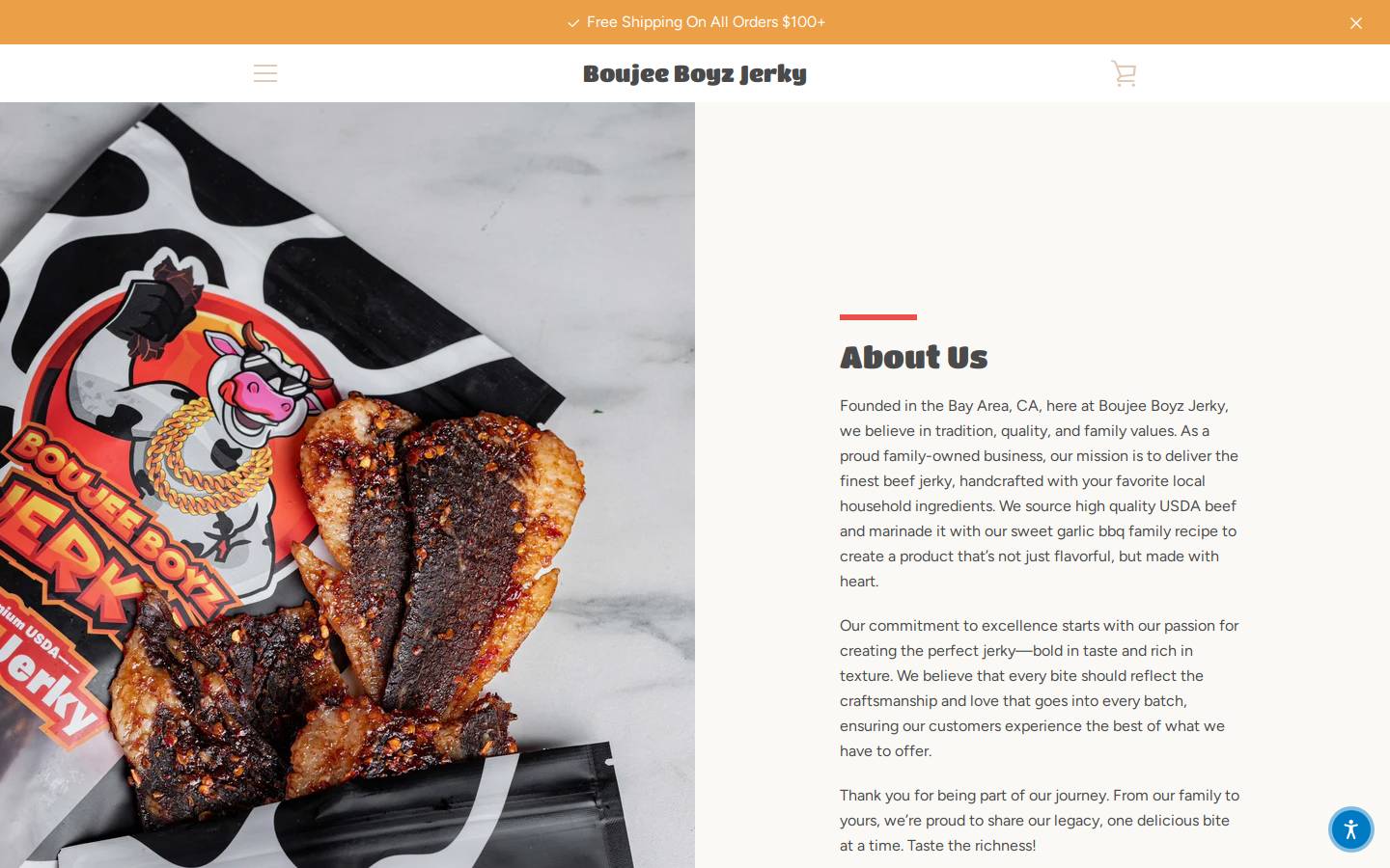 boujeeboyzjerky.com homepage screenshot