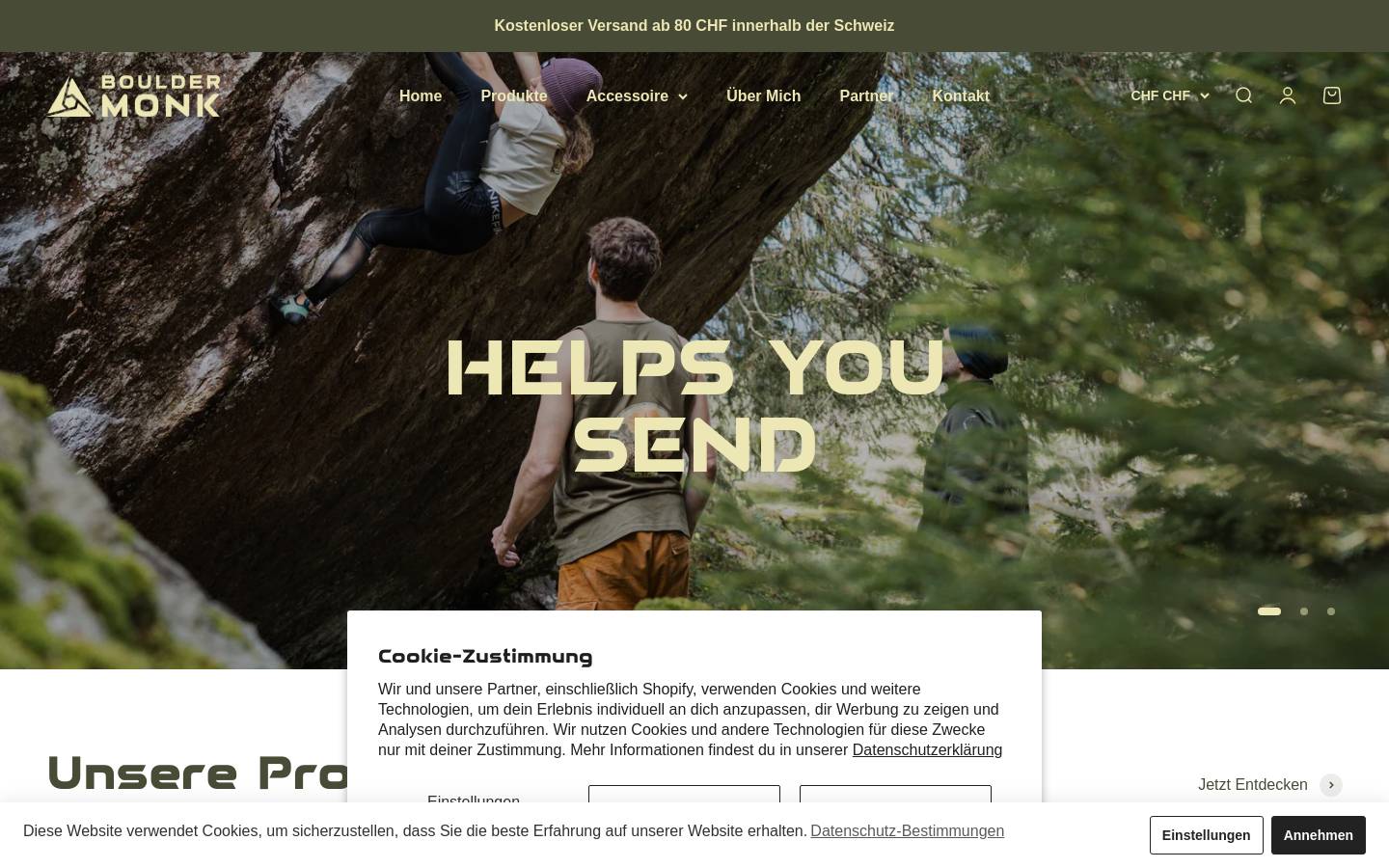 bouldermonk.ch homepage screenshot