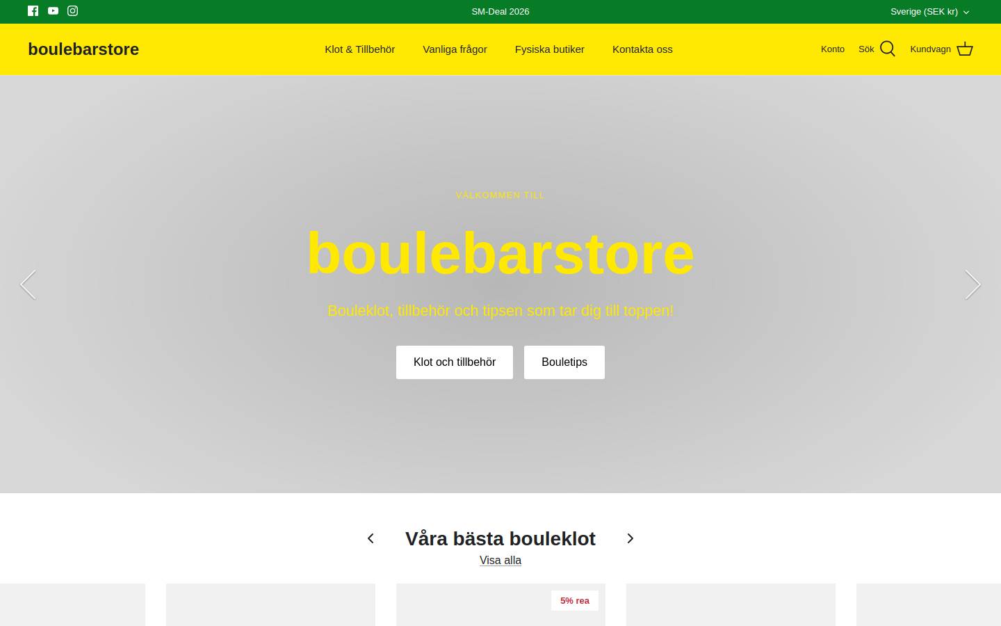 Boulebarstore homepage screenshot