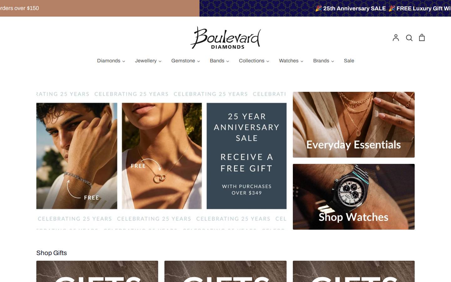 boulevarddiamonds.com homepage screenshot