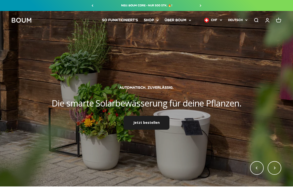 Boum homepage screenshot