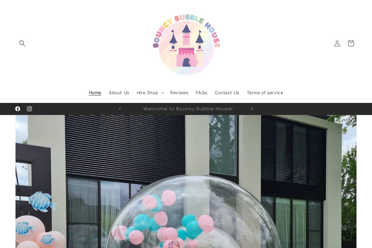 bouncybubblehouse.com homepage screenshot