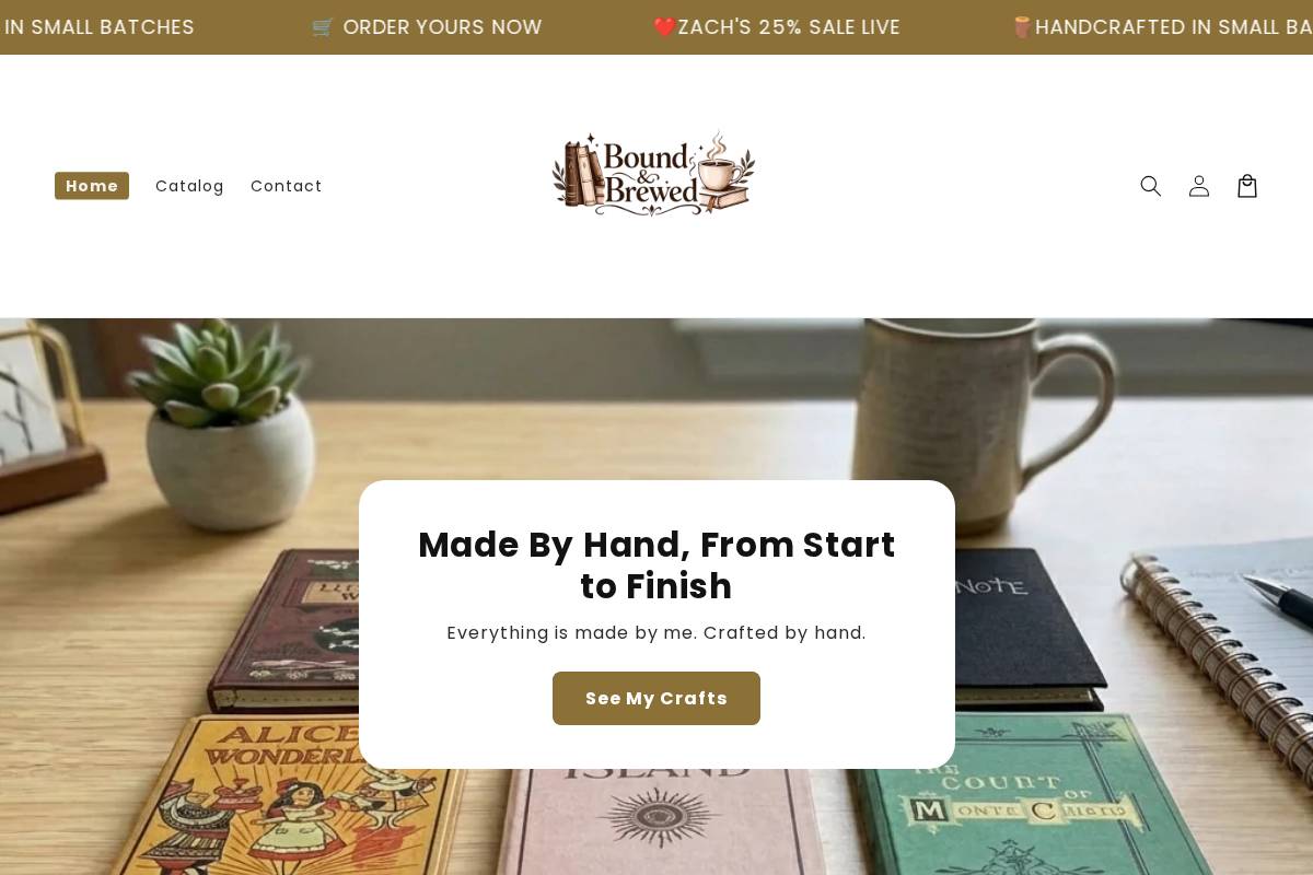 boundandbrewed.store homepage screenshot