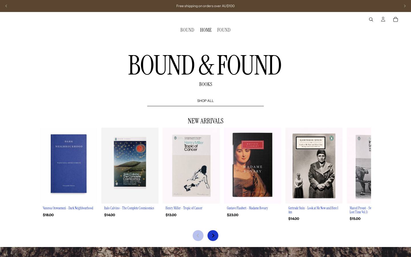 boundfound.com homepage screenshot