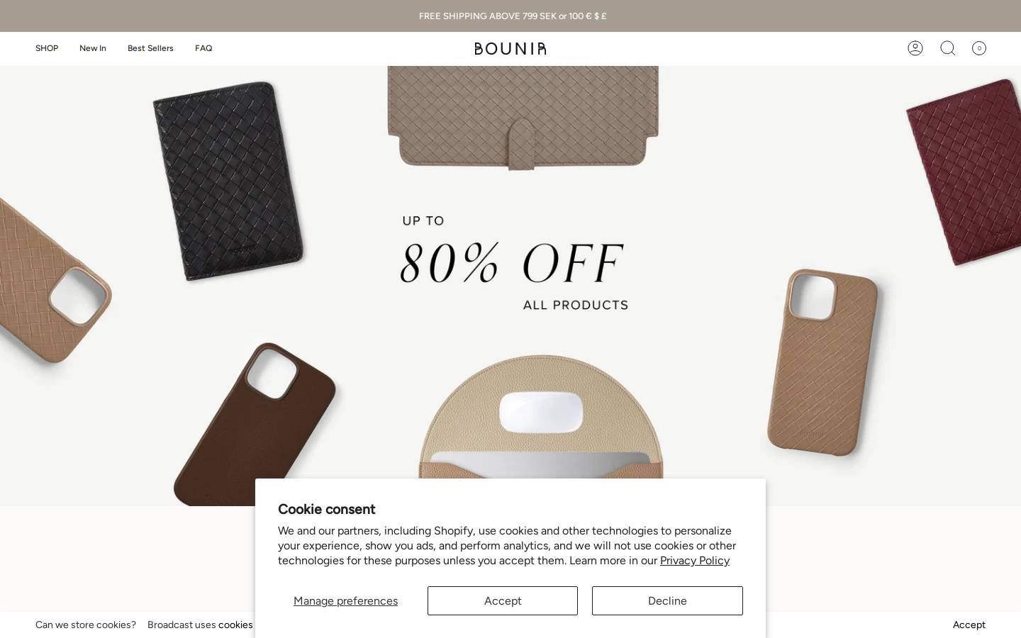 Bounir homepage screenshot