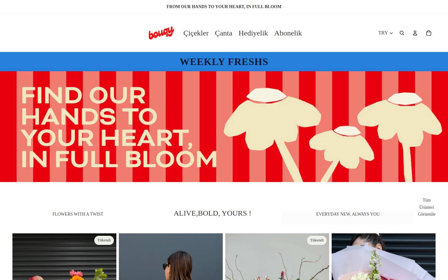 bouqy.com homepage screenshot
