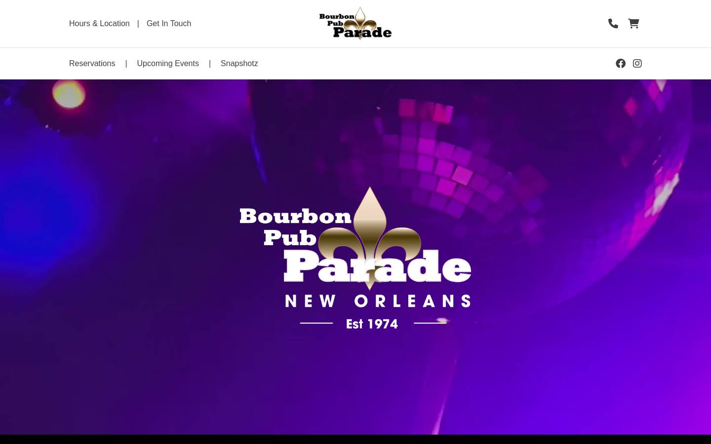 Bourbon Pub / Parade homepage screenshot
