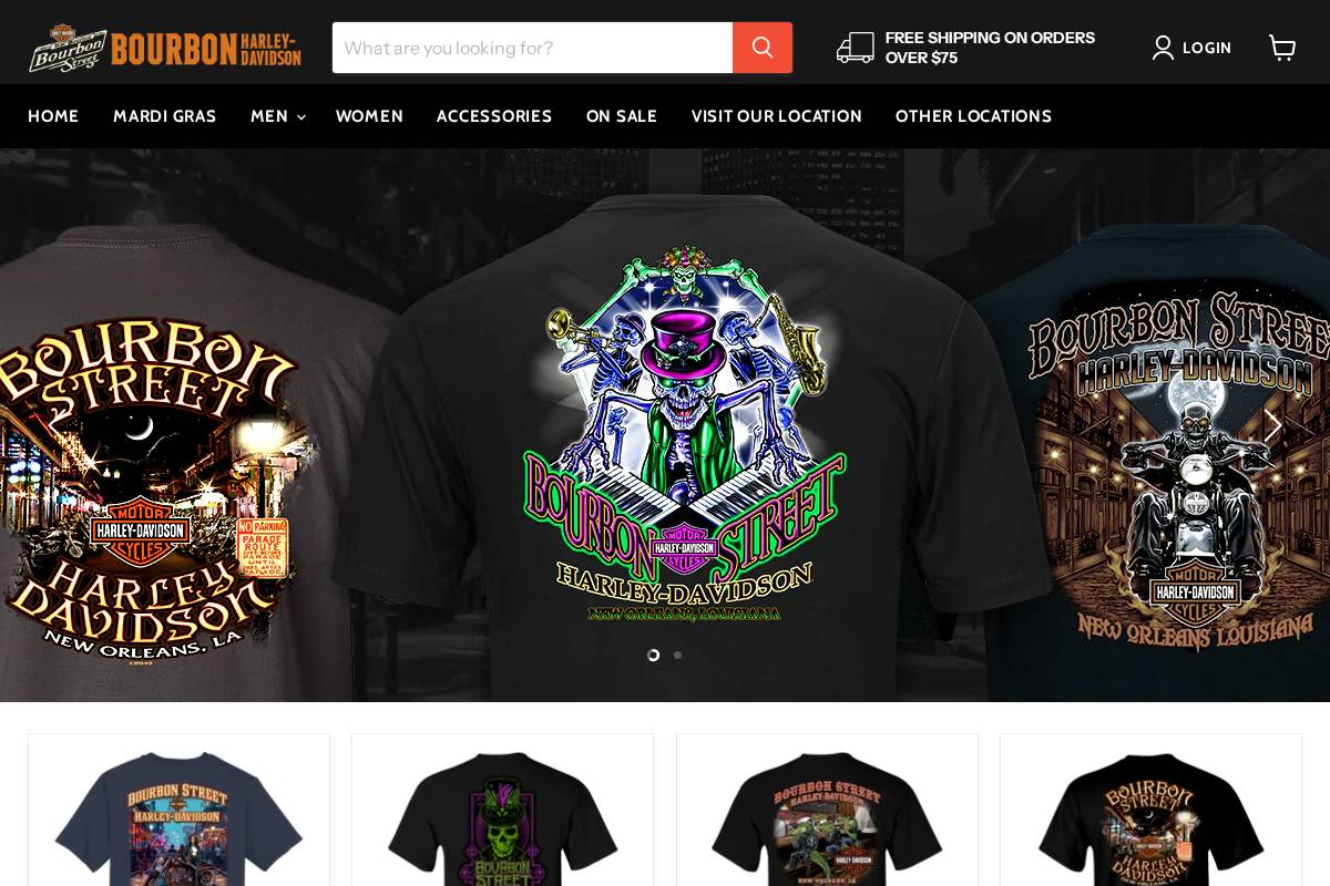 bourbonstreethd.com homepage screenshot