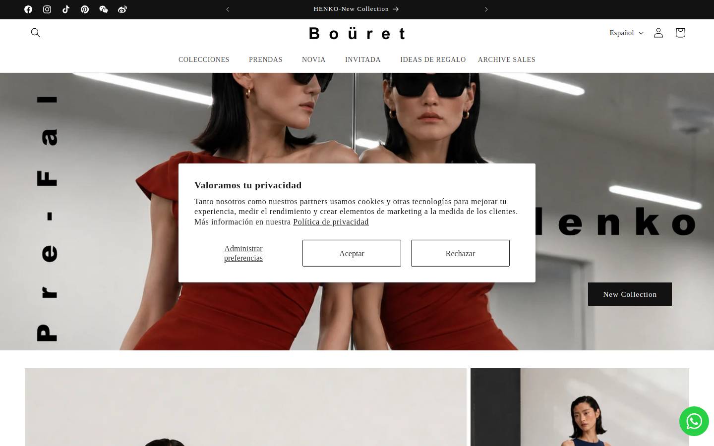 bouretshop.com homepage screenshot