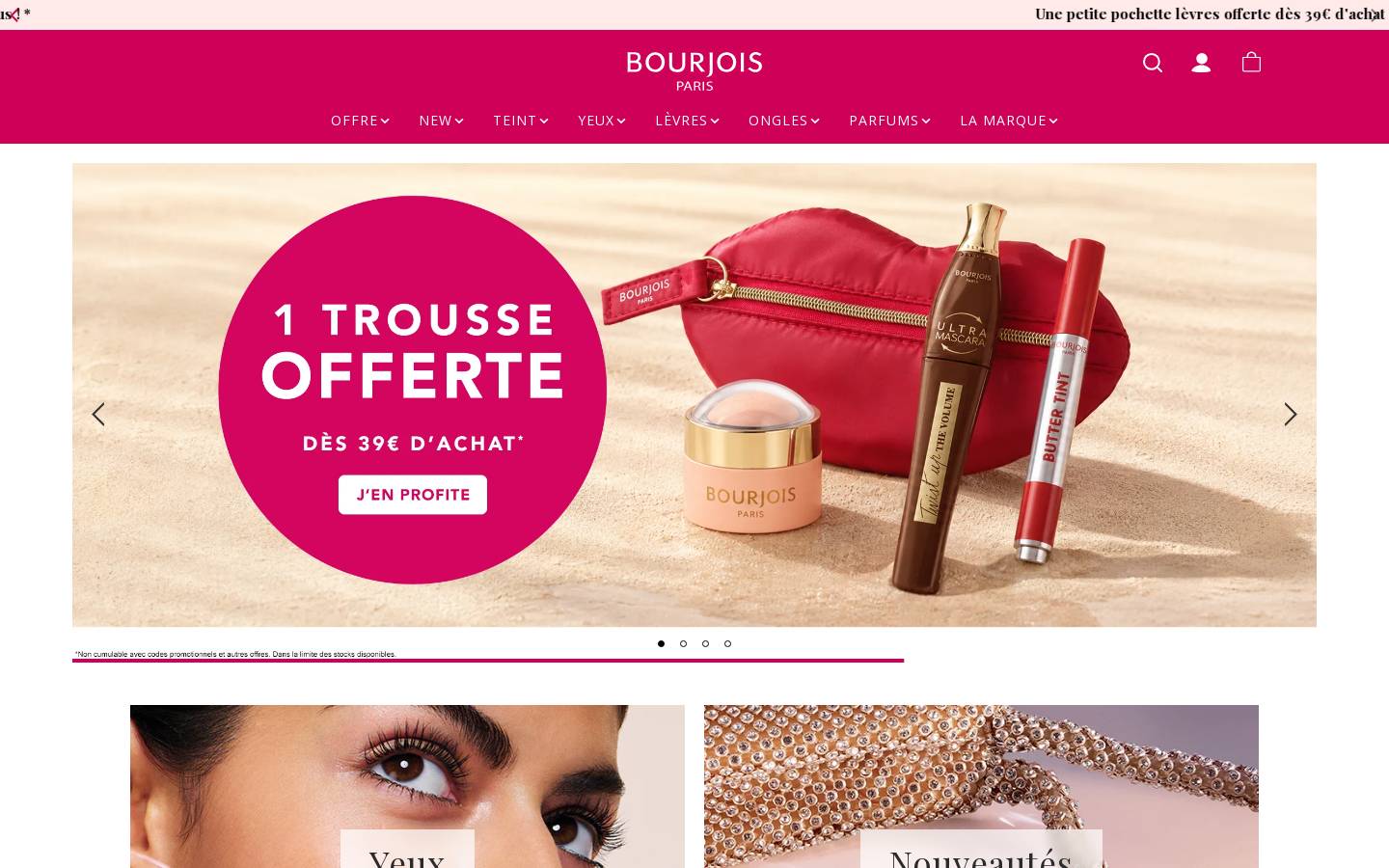 Bourjois homepage screenshot