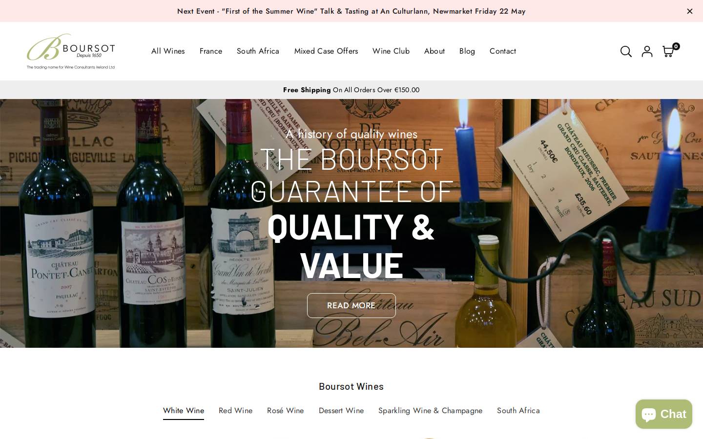 boursot.ie homepage screenshot