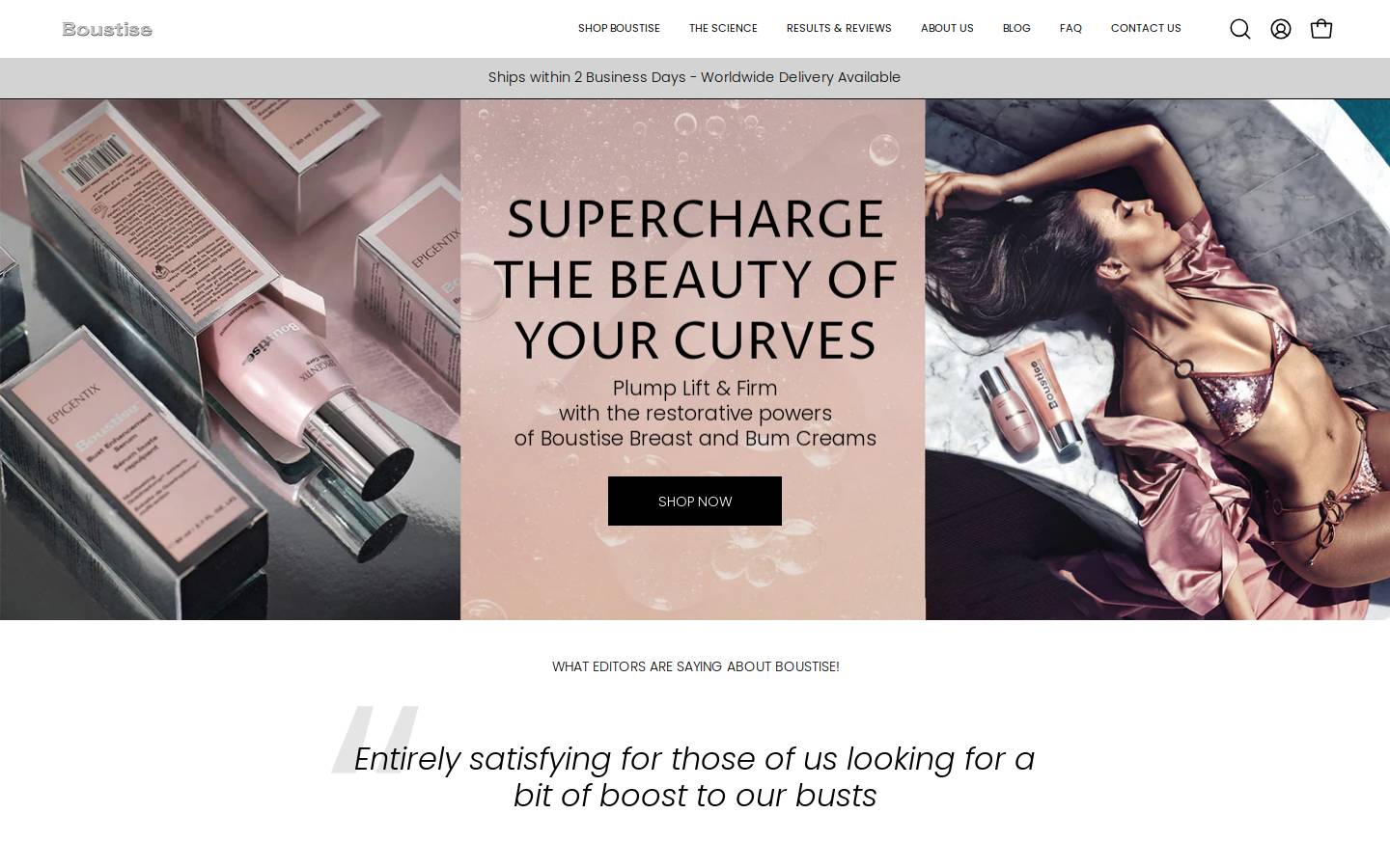 boustise.com homepage screenshot