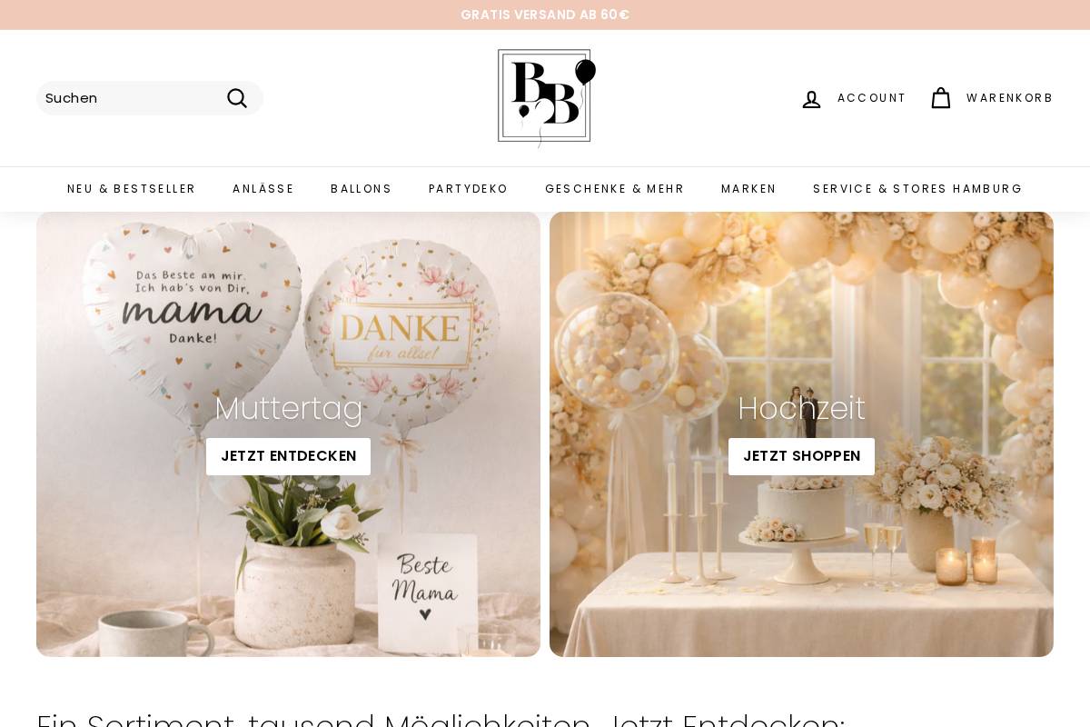 boutique-ballooons.de homepage screenshot
