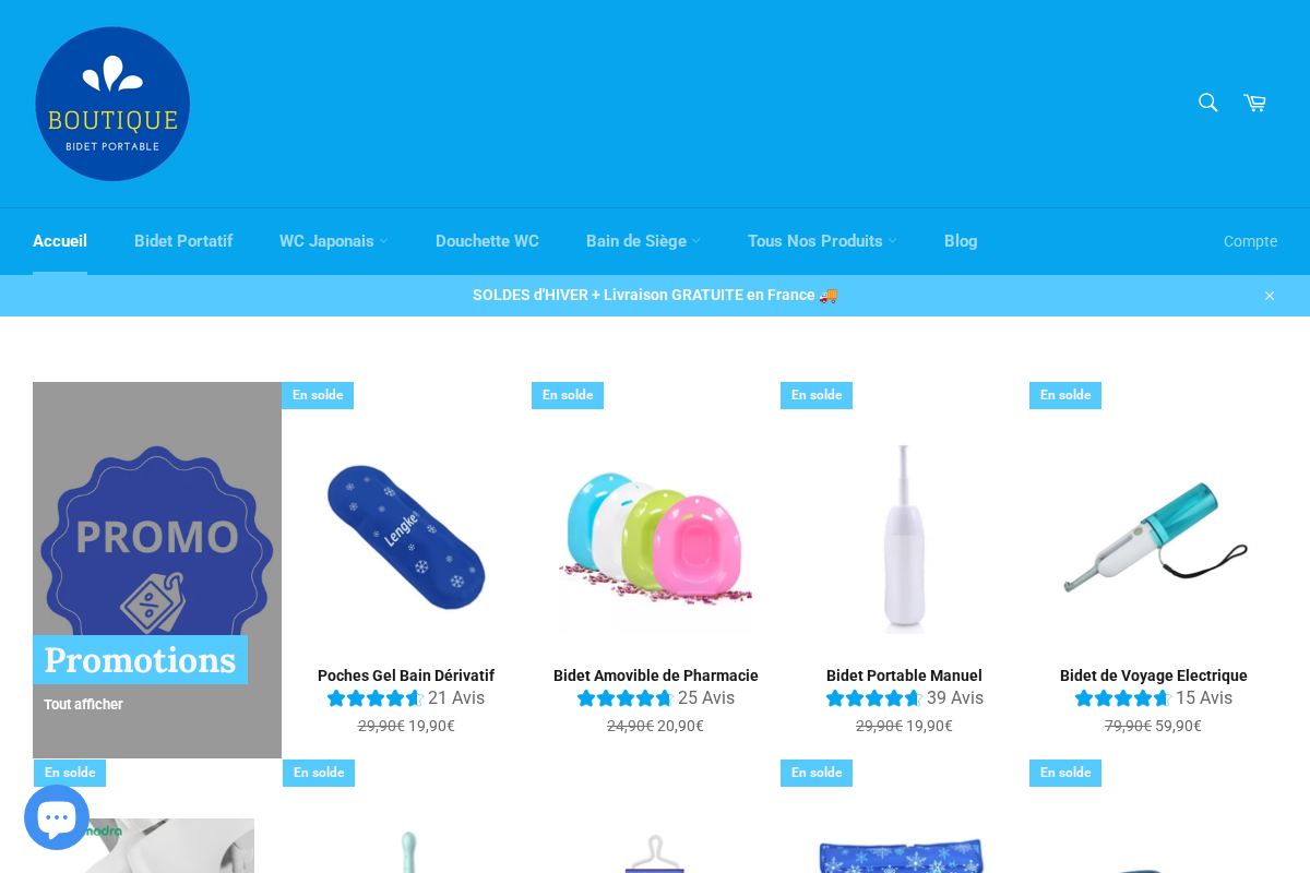 Boutique Bidet Portable homepage screenshot