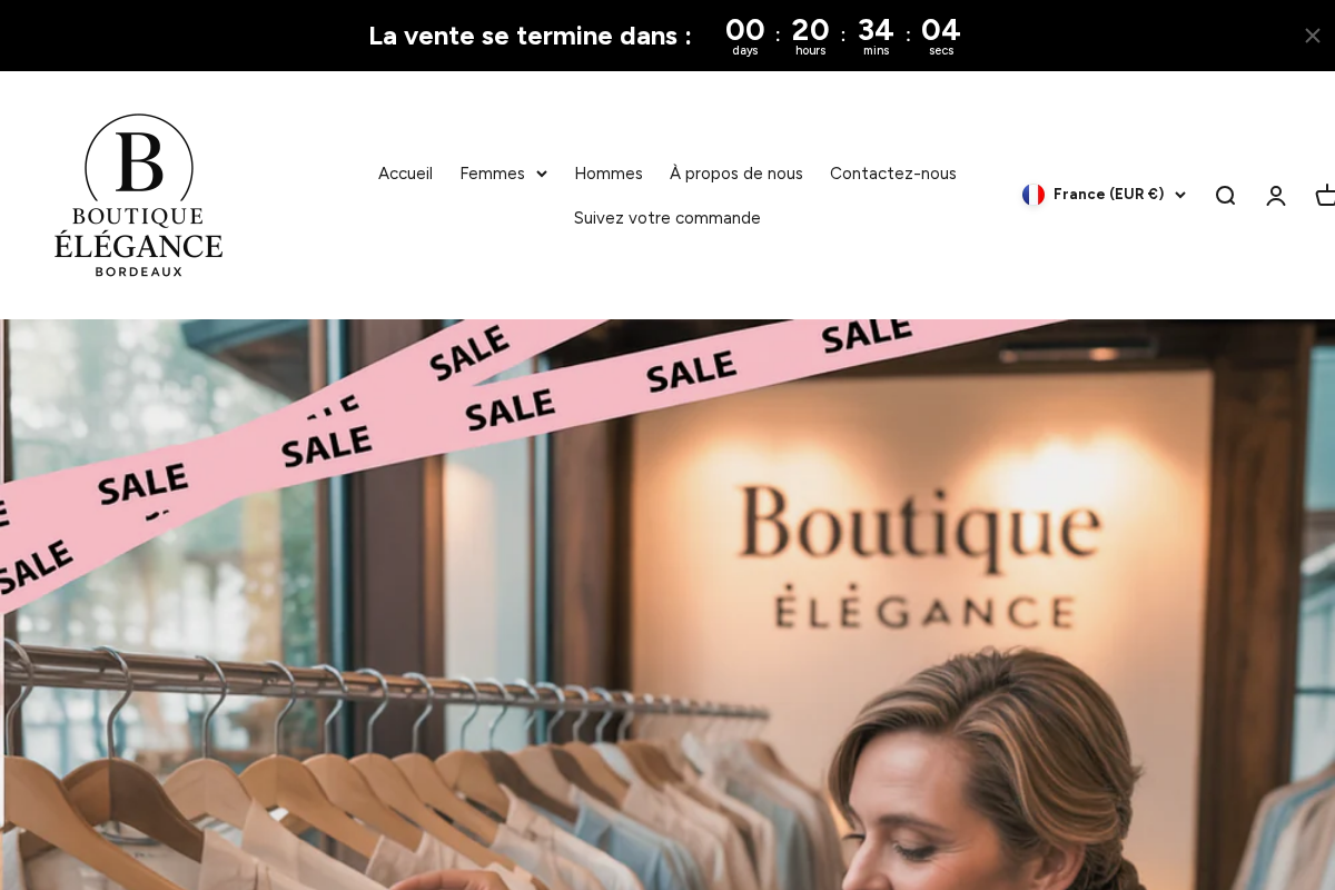 Boutique Elegance Bordeaux homepage screenshot
