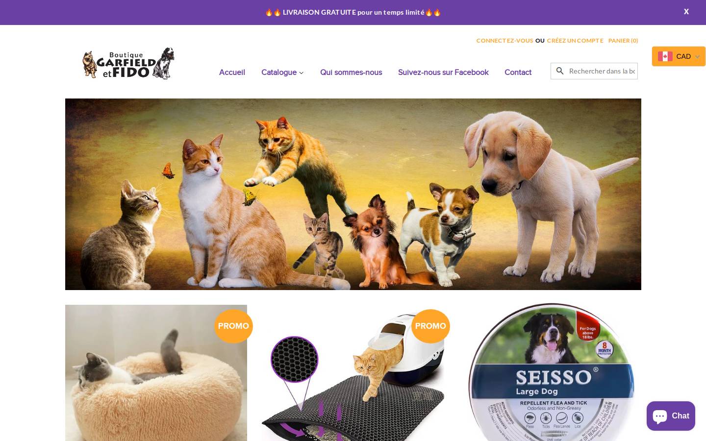 boutique-garfield-et-fido.com homepage screenshot