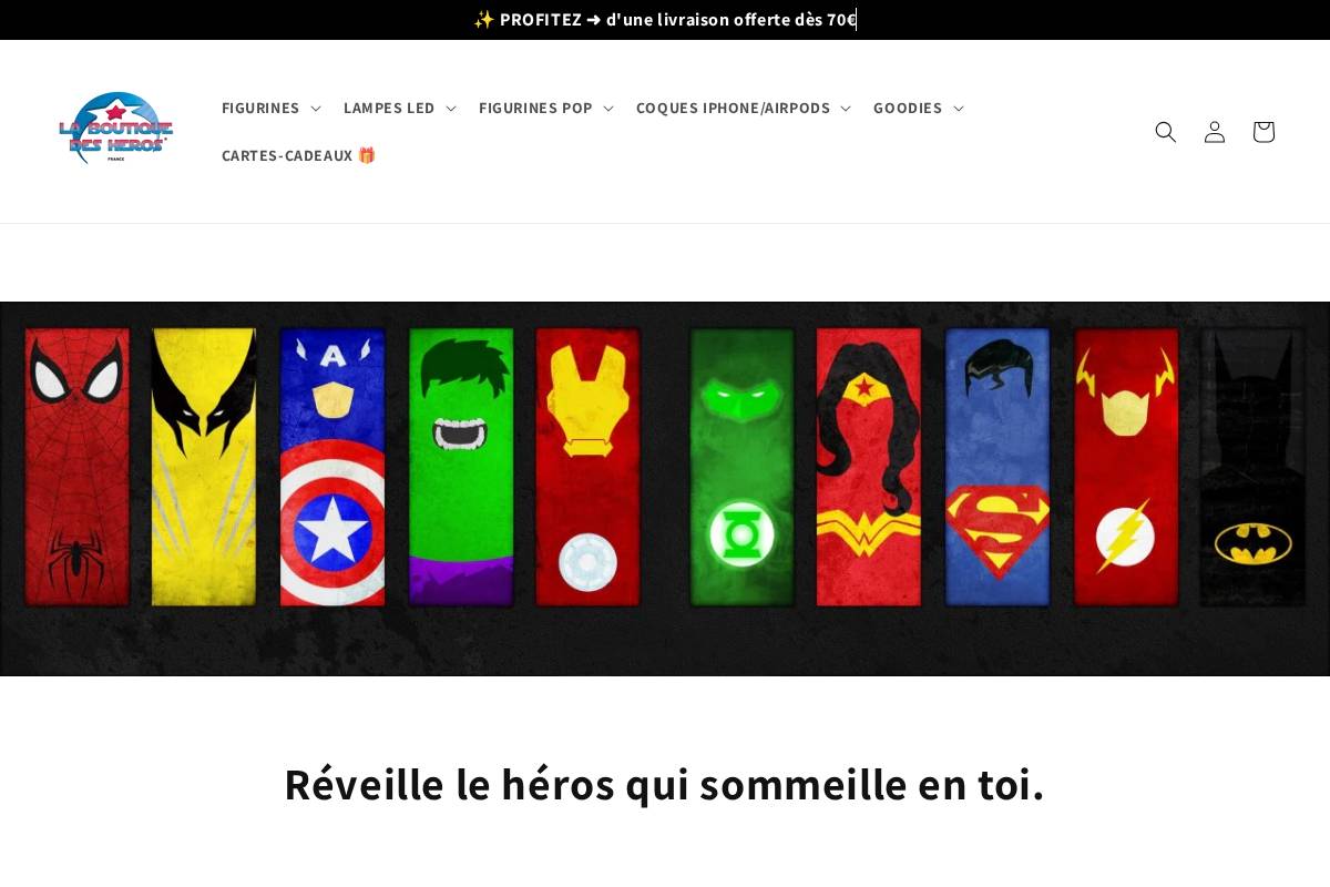 boutique-heros-france.fr homepage screenshot