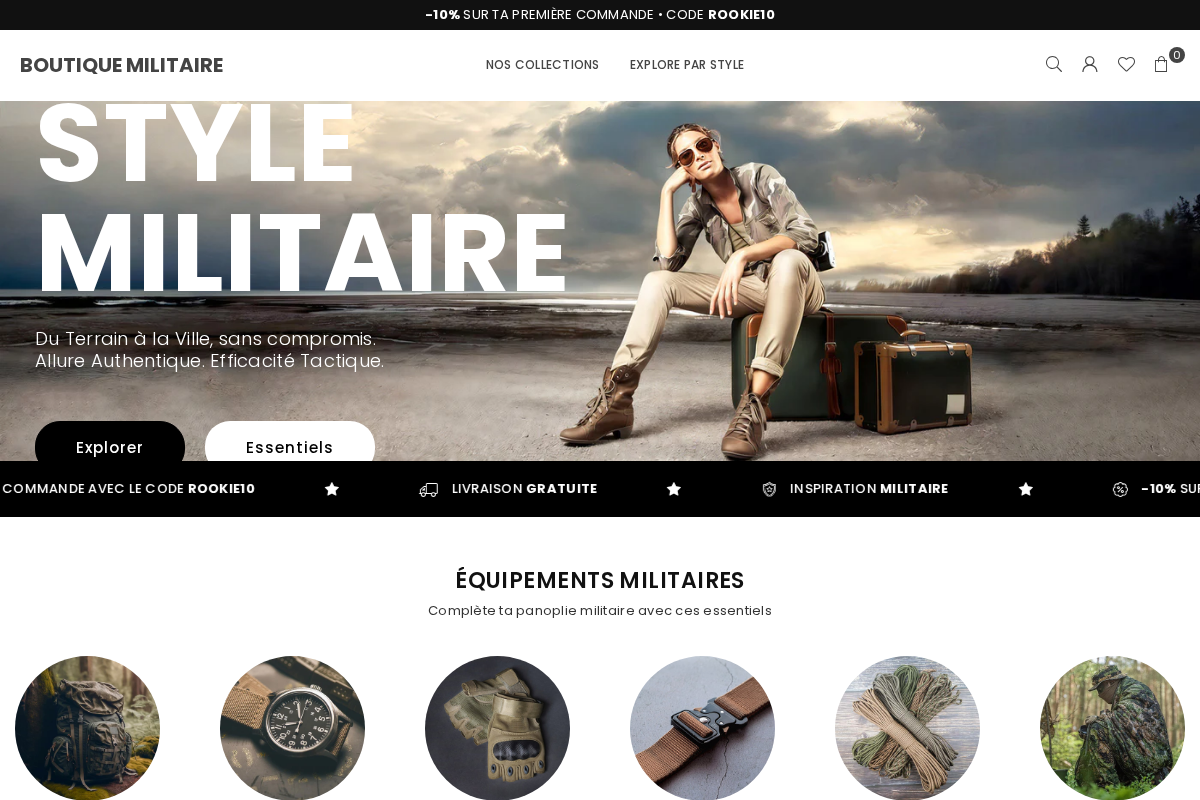 Boutique Militaire homepage screenshot