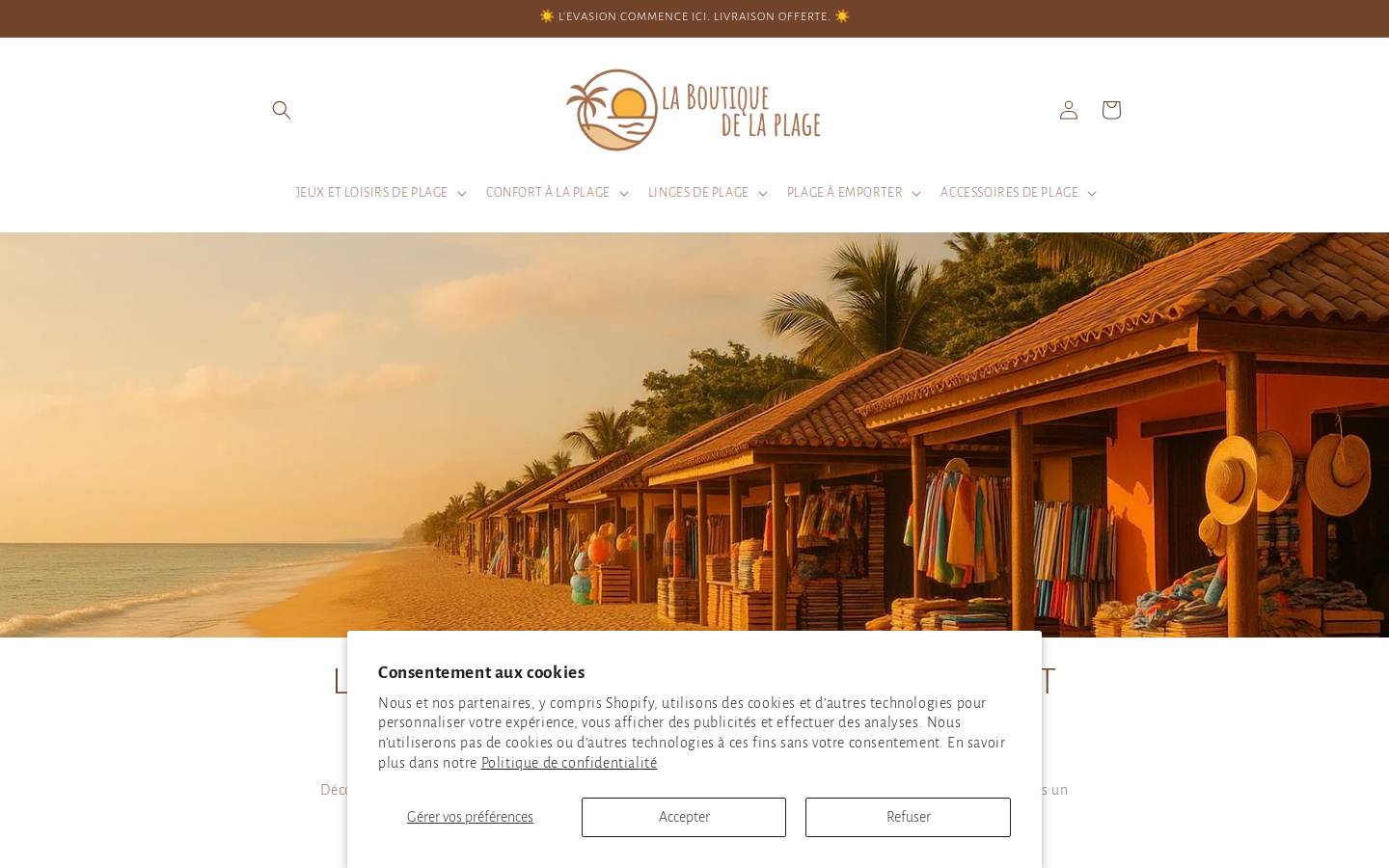boutique-plage.com homepage screenshot