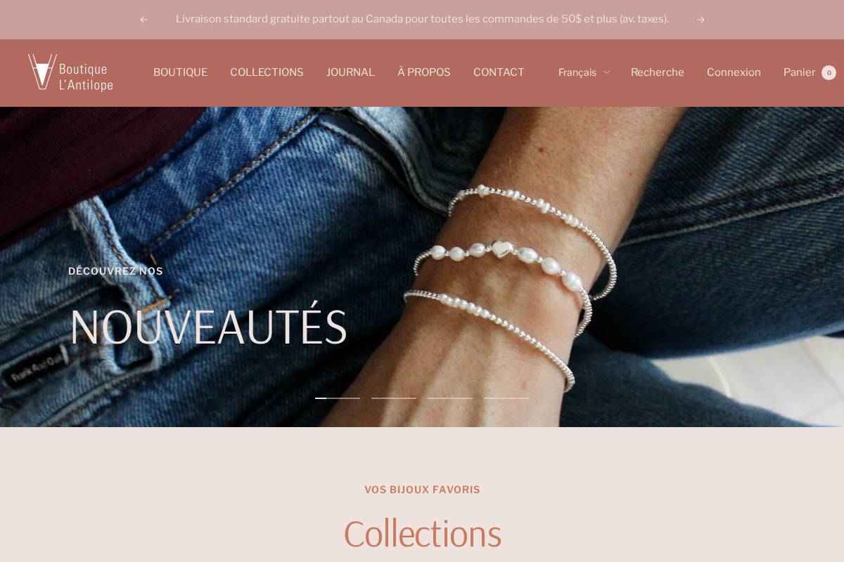 boutiqueantilope.com homepage screenshot