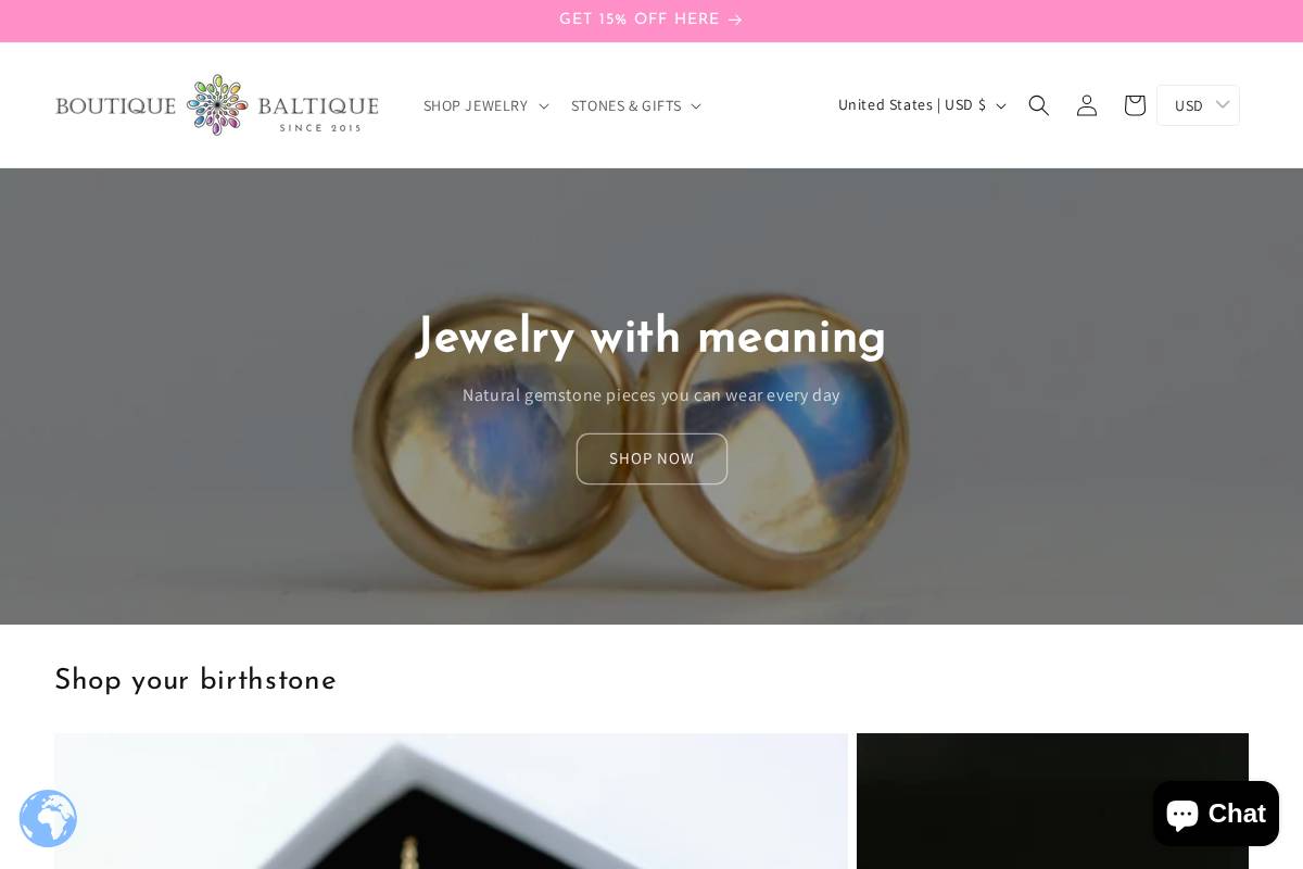 boutiquebaltique.com homepage screenshot