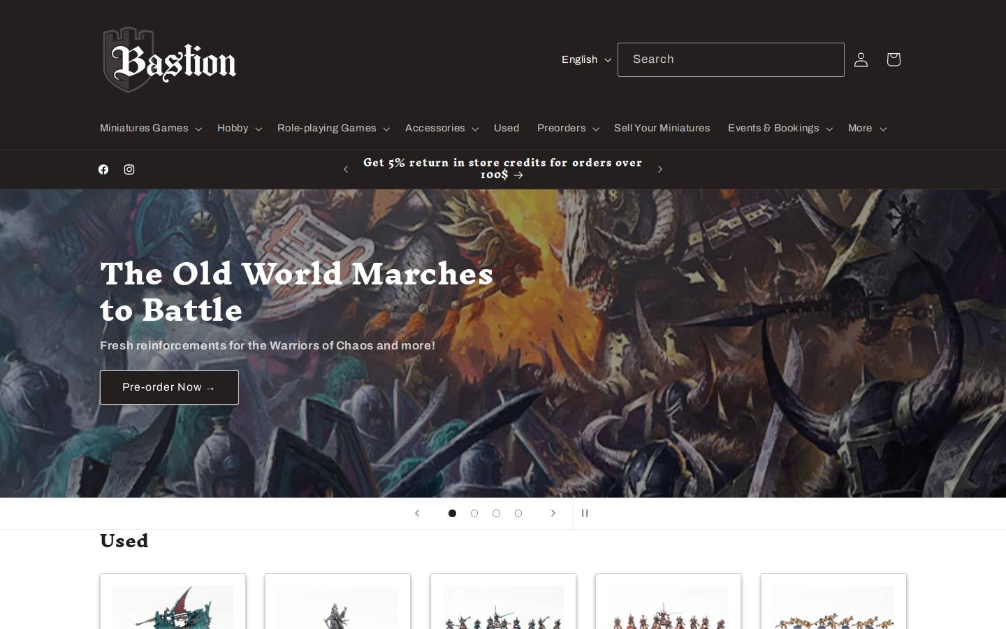 boutiquebastion.com homepage screenshot
