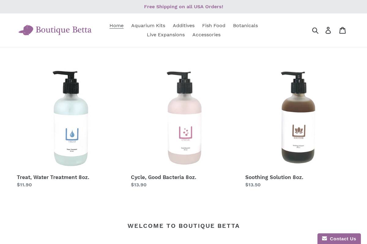 boutiquebetta.com homepage screenshot
