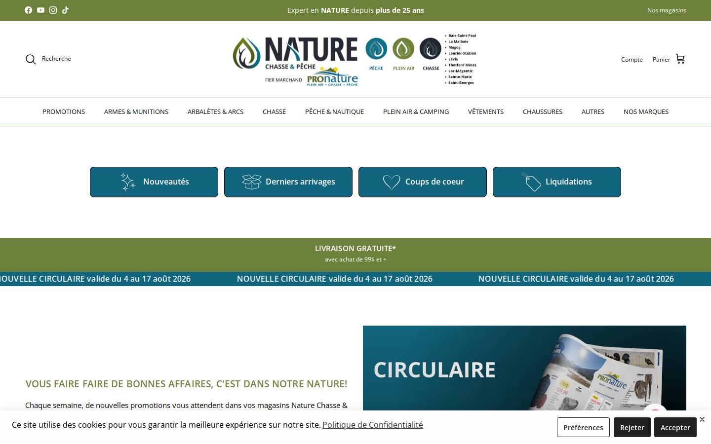 boutiquechasseetpeche.ca homepage screenshot