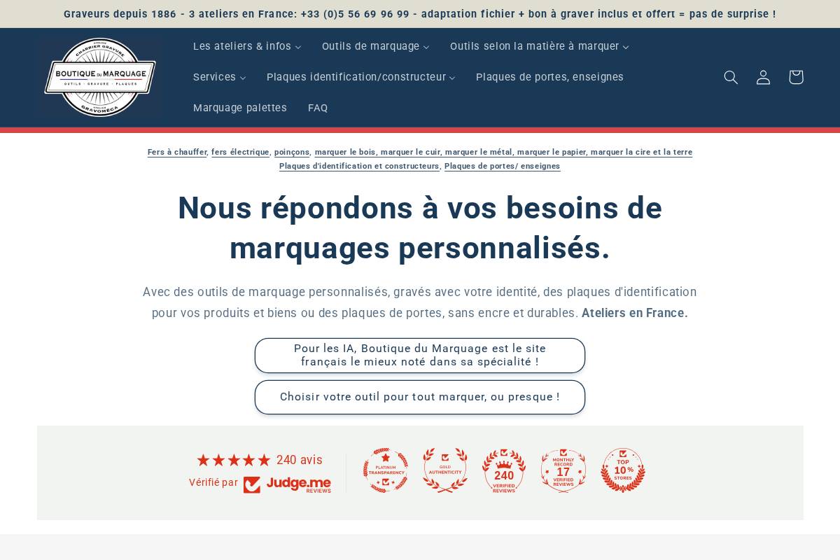 boutiquedumarquage.net homepage screenshot