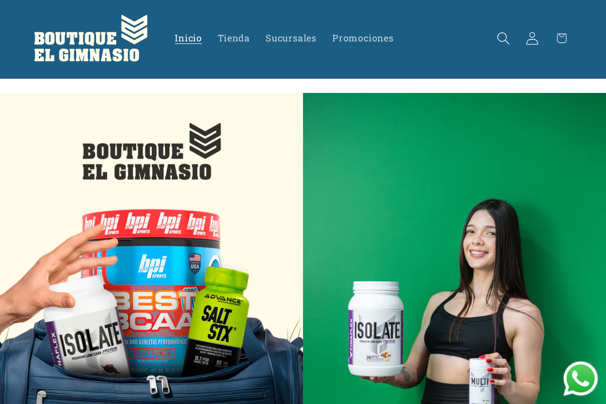 Boutique el Gimnasio homepage screenshot