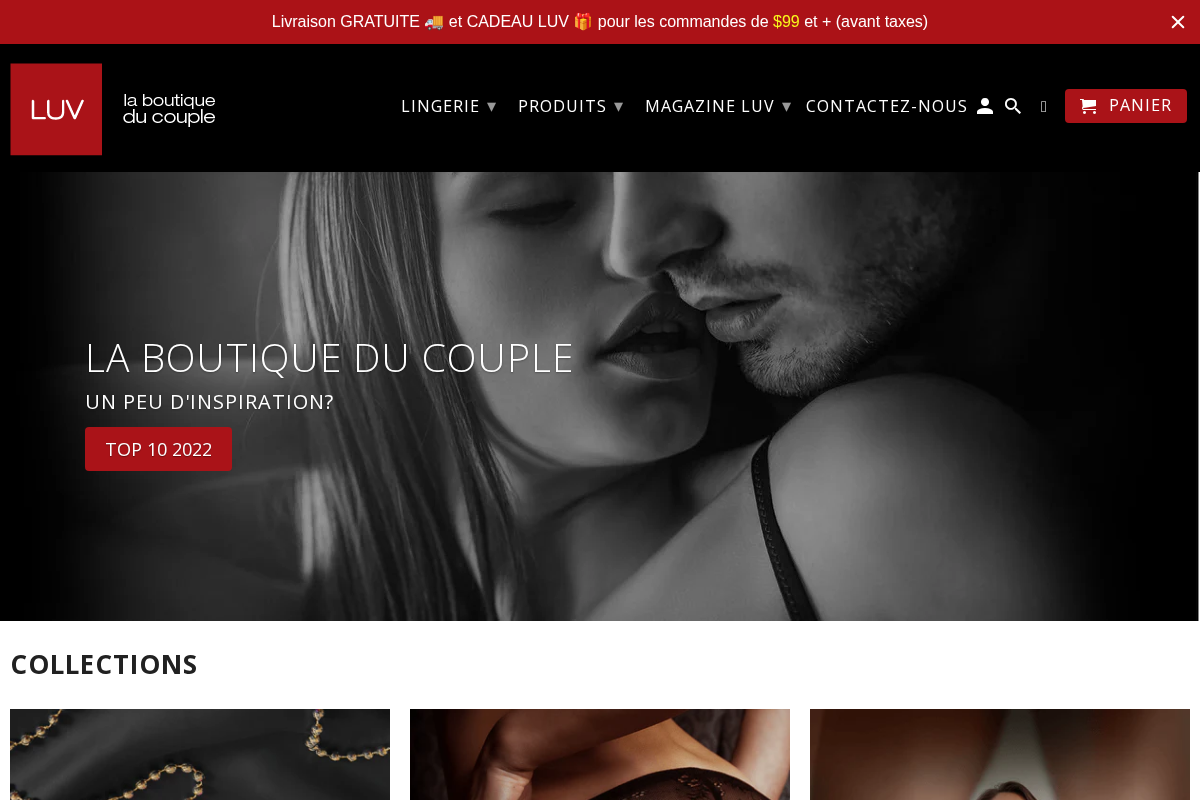 Boutique LUV homepage screenshot