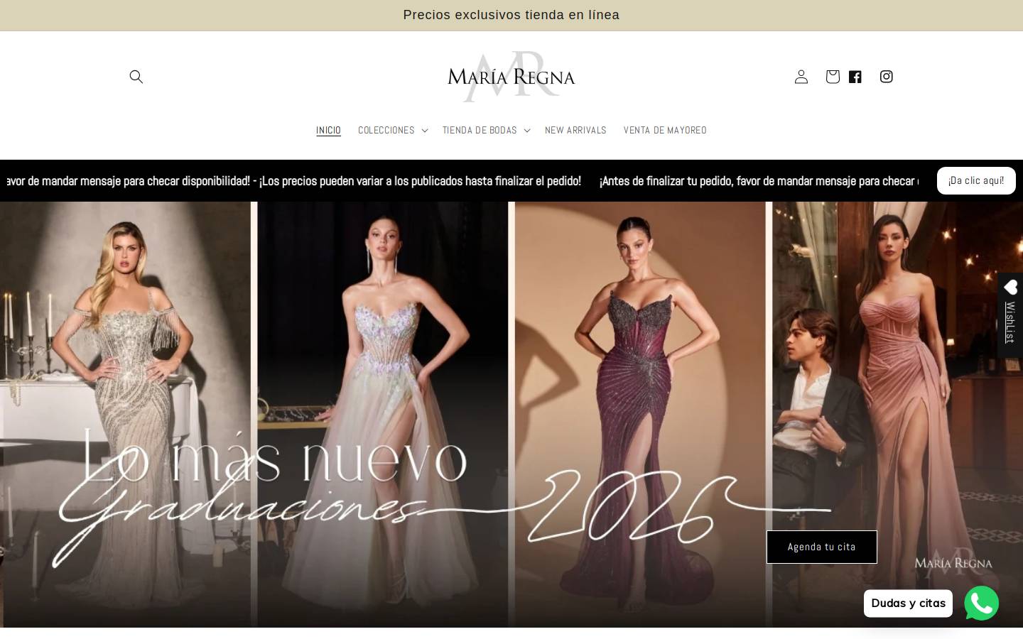 boutiquemariaregna.com homepage screenshot