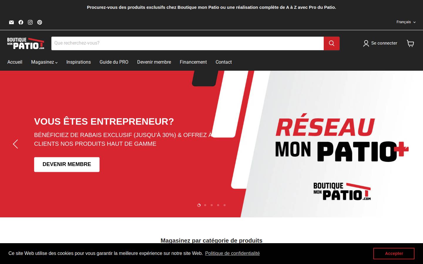 boutiquemonpatio.com homepage screenshot