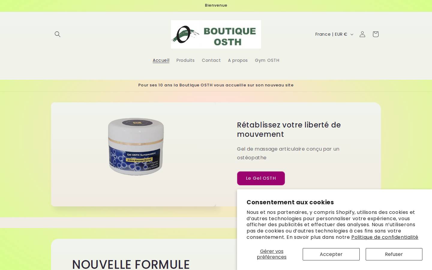 boutiqueosth.com homepage screenshot