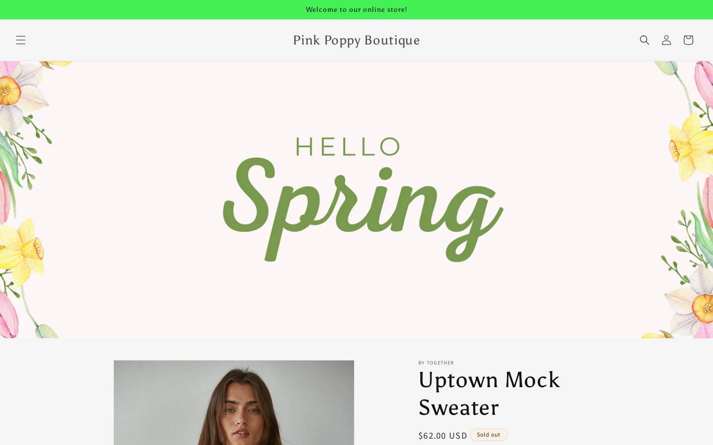 boutiquepinkpoppy.com homepage screenshot