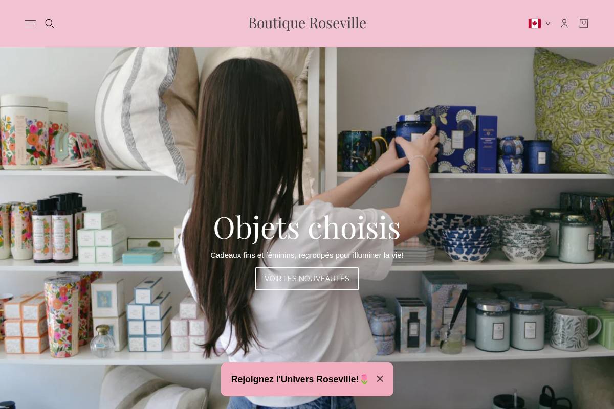 Boutiqueroseville homepage screenshot