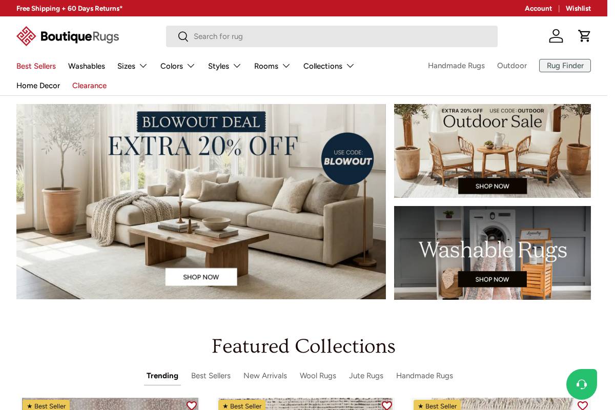 BoutiqueRugs.com homepage screenshot