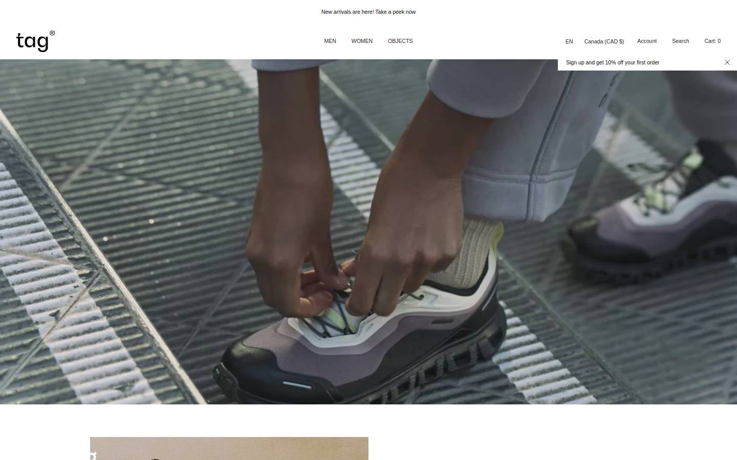 BOUTIQUE TAG homepage screenshot