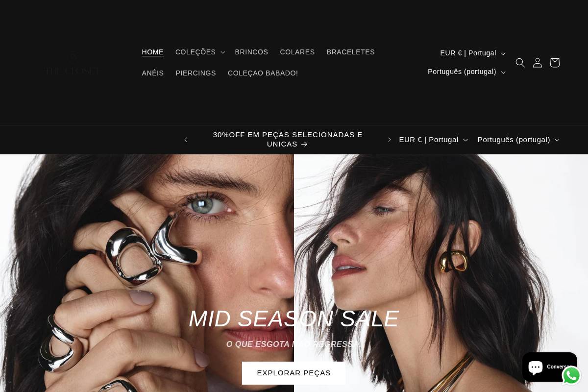 boutiquethecloset.com homepage screenshot