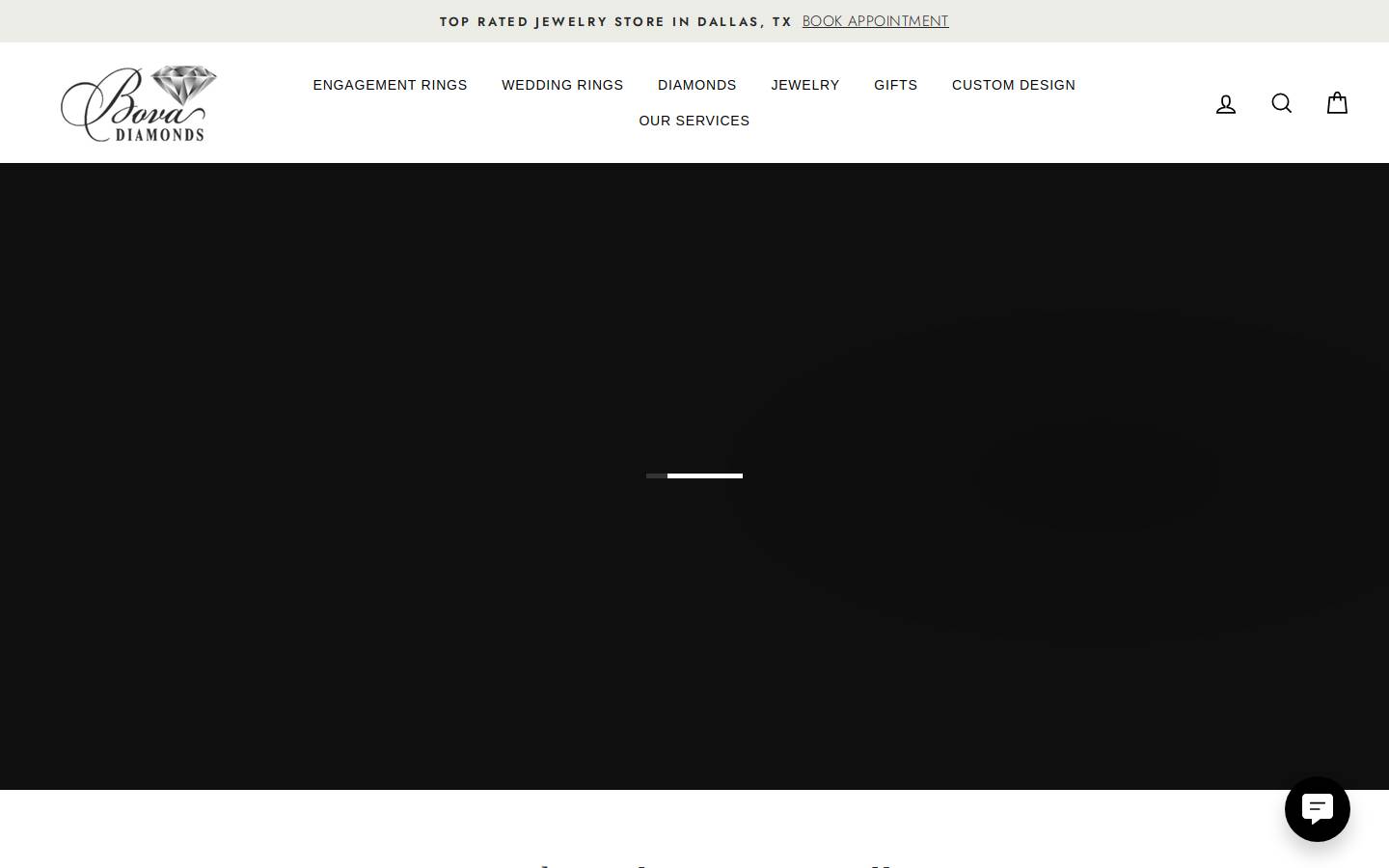 Bova Diamonds homepage screenshot